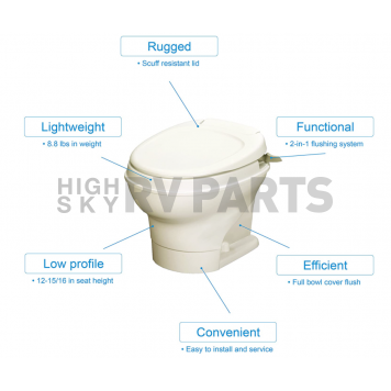 Thetford Aqua-Magic V RV Toilet - Low Profile - 31662-3