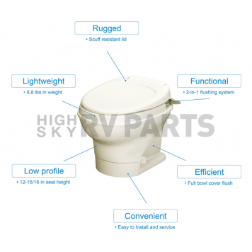Thetford Aqua-Magic V RV Toilet - Low Profile - 31647-1