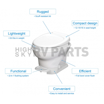 Thetford Aqua-Magic V RV Toilet - Low Profile - 31650-3
