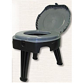 Reliance Fold-To-Go Toilet Portable Round Seat Black Plastic 9824-21W