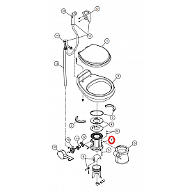 Dometic Toilet Base Ebony for 547 Plus VacuFlush Model 385310749