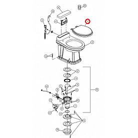 Dometic Toilet Seat Closed Front for 3110/ 3011 Model White with Cover 385344013