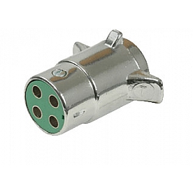 Pollak Trailer Wiring Connector, 4 Way Plug End, 20 Amps Chrome Plated Zinc