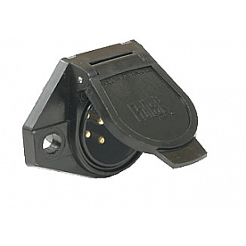 Pollak Trailer Wiring Connector, 7 Way Round Socket 40 Amp, With Solid Pins