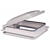 Heng's Industries Roof Vent Manual 14 inch x 14 inch - White Lid Metal Base - 71111A-C1G1