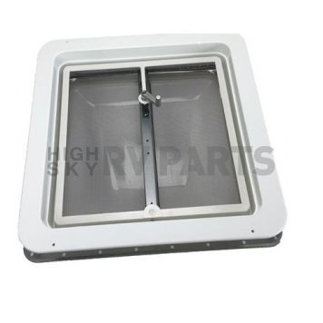 Heng's Industries Roof Vent Manual 14 inch x 14 inch - White Lid Metal Base - 71111A-C1G1-1