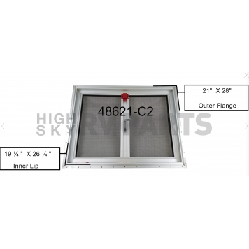 Heng's Industries Escape Hatch 17 inch x 24 inch - Manual Opening with White Lid - 48621-C2-1