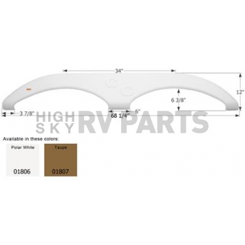 Icon Fender Skirt For Forest River  Cedar Creek 68-1/4 Inch 12 Inch Taupe 01807