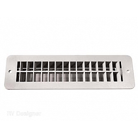 RV Designer Heating Cooling Register Rectangular White - H850