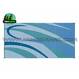 Ming's Mark RV Patio Mat -  16 Feet x 8 Feet Blue/ Green Graphic Polypropylene - GB3