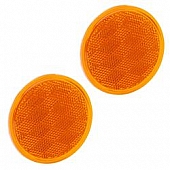 Bargman Reflector Round 3-3/16 Inch Diameter Amber With Adhesive Backing  - 74-38-020