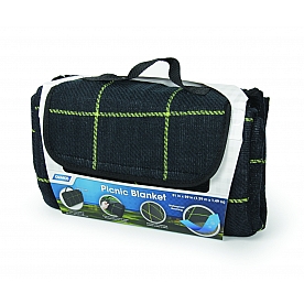 Camco Picnic Blanket 51 Inch x 59 Inch Black/ Yellow Plaid - 42800