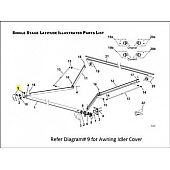 Carefree RV Latitude Awning Idler Cover White - Left Side - R001785-005