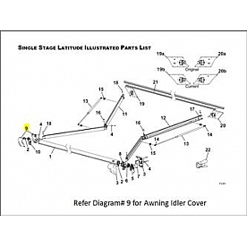 Carefree RV Latitude Awning Idler Cover White - Left Side - R001785-005