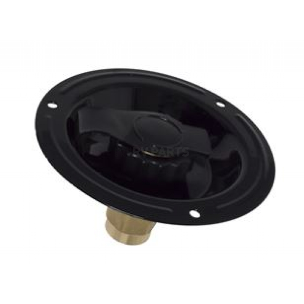 Valterra Recessed Water Inlet With Check Valve - 1/2" FPT Black RV Camper Connection