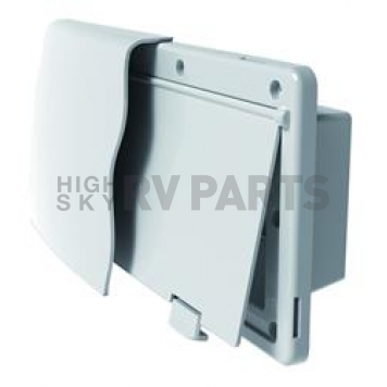 JR Products Wall Push Lock Type Vent 4 inch x 10-3/4 inch White - 50015