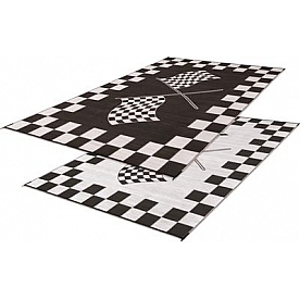 Faulkner RV Patio Mat 68 Inch x 36 Inch Black And White Checkered - 48823