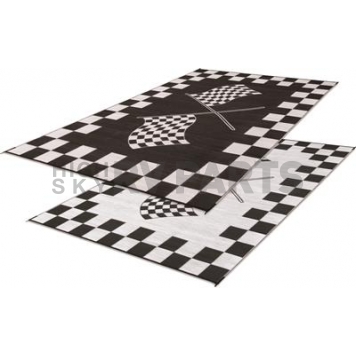Faulkner RV Patio Mat 68 Inch x 36 Inch Black And White Checkered - 48823