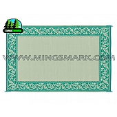 Ming's Mark RV Patio Mat -  9 Feet x 6 Feet Green/ Beige Classical Polypropylene - RD4
