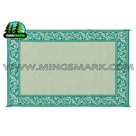 Ming's Mark RV Patio Mat -  9 Feet x 6 Feet Green/ Beige Classical Polypropylene - RD4