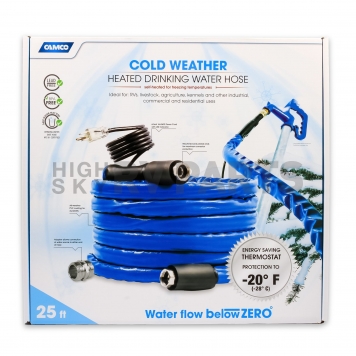 Camco Fresh Water Hose - Heated 25 Feet Blue - 22911-2