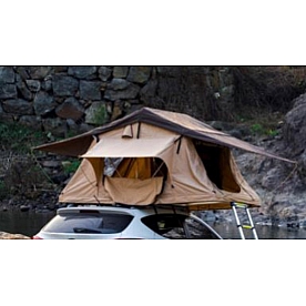 AirBedz Vehicle Rooftop Tent Green/ Red Wine Trim - Sleeps 3 To 4 Adults - PPI-TNT1.9GR_CBR