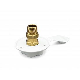 Thetford Fresh Water Inlet Polar White -  with Brass 1/2 inch MPT Check Valve - 94214