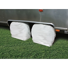 Camco Tire Cover 24 Inch To 26 Inch Colonial White Vinyl Set Of 2 - 45331