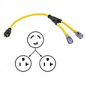 Arcon Power Generator Y Adapter 12 inch 30 Amp x 20 Amp - 17361