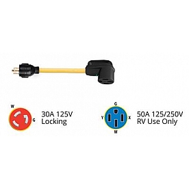 Marinco Power Cord Adapter 30 Amp Male x 50 Amp Female - 3050GPA