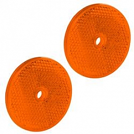 Bargman Reflector Round 2-3/16 Inch Diameter Amber With Center Mounting Hole