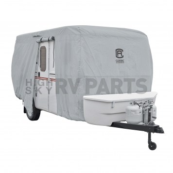 Classic Accessories PermaPRO RV Cover 10 to 13 Feet Molded Fiberglass Travel Trailers - Gray Polyester 80-408-151001-RT