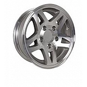 Americana Aluminum Trailer Wheel Silver - 14 Inch with 5x4.50 Bolt Pattern - 22330JF