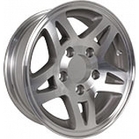 Americana Aluminum Trailer Wheel - 16 Inch with 6x5.50 Bolt Pattern Silver 5 Double Spoke - 22658