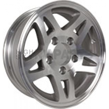 Americana Aluminum Trailer Wheel - 16 Inch with 6x5.50 Bolt Pattern Silver 5 Double Spoke - 22658