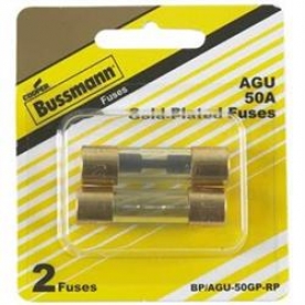 Bussman Glass Tube 50 Amp Fuse - Pack of 2 - BP/AGU-50