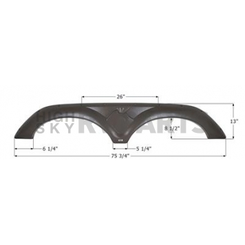 Icon Fender Skirt Keystone  Montana 75-3/4 Inch 13 Inch  14175