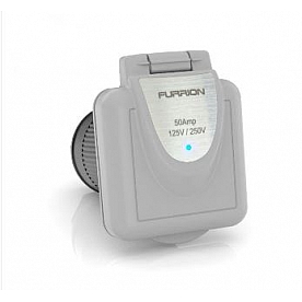 Furrion F52INS-GS-AM Outdoor Square Receptacle 50 Amp Male Gray - 388266