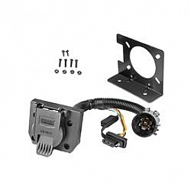 Reese Trailer Wiring Connector - 7 Blade Round To 4 Flat - 7468211