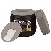 Reliance Hassock Toilet Portable Round Seat Black Plastic with Paper Holder 9844-21