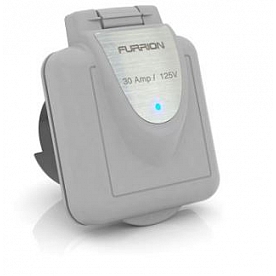 Furrion Receptacle - 125 Volt AC/ 30 Amp Grey - F30INS-GS-AM