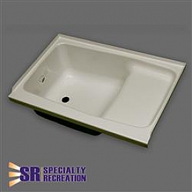 Specialty Recreation Bathtub 24 inch x 36 inch Step Tub Left Hand Drain - ABS Parchment - ST2436PL