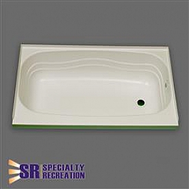Specialty Recreation Bathtub 24 inch x 40 inch Step Tub Right Hand Drain - ABS Parchment - BT2440PR