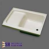 Specialty Recreation Bathtub 24 inch x 36 inch Step Tub Right Hand Drain - ABS Parchment -  ST2436PR