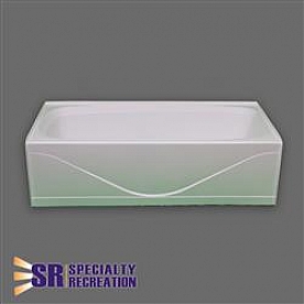 Specialty Recreation Bathtub  27 inch x 54 inch - Right Hand Drain - White ABS - BT2754WR