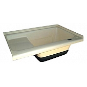 Icon Bathtub Sit-In Step Tub 36 Inch Length x 24 Inch Width - Colonial White - ABS Plastic - 00475