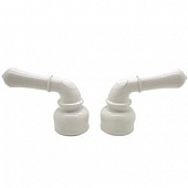 Dura Faucet Handle White Plastic Set Of 2 for Kitchen/ Lavatory DF-RKC-WT
