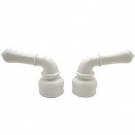 Dura Faucet Handle White Plastic Set Of 2 for Kitchen/ Lavatory DF-RKC-WT