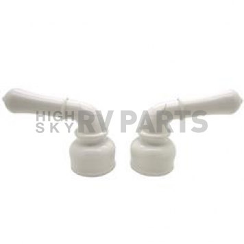 Dura Faucet Handle White Plastic Set Of 2 for Kitchen/ Lavatory DF-RKC-WT