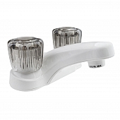 Dura Faucet 2 Knob White Plastic for Lavatory DF-PL700S-WT